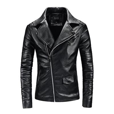 Autumn Men 'S Fashion Pu Coat Male Black Motorcycle Slim Fit Coat Youth Popular Bomber Jacket