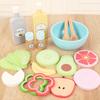 Kitchen Toy High Quality Pretend Play Kids Simulation Wooden Food Salad Set Creative Wooden Fruit Toy Early Education Play House