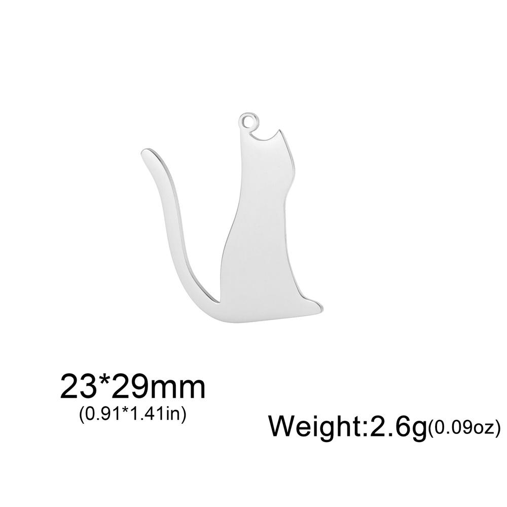 My Shape 5 Stück Niedlicher Katzenanhänger Süße Langschwanzkatzen Kätzchen Tier Edelstahl Charms für Halskette Schmuckherstellung DIY Geschenke