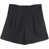 Women's High Waist Woolen Shorts: Autumn & Winter Slimming Casual Wide-Leg Pants In Black