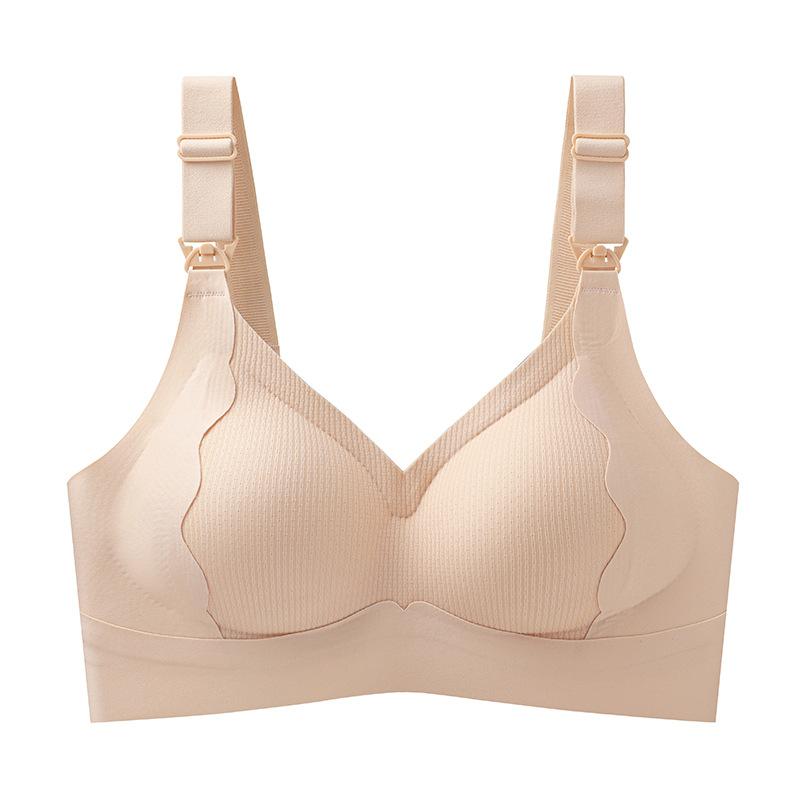 Underwear Women Gather Open Button Postpartum Text Bra Gather Thin Bra
