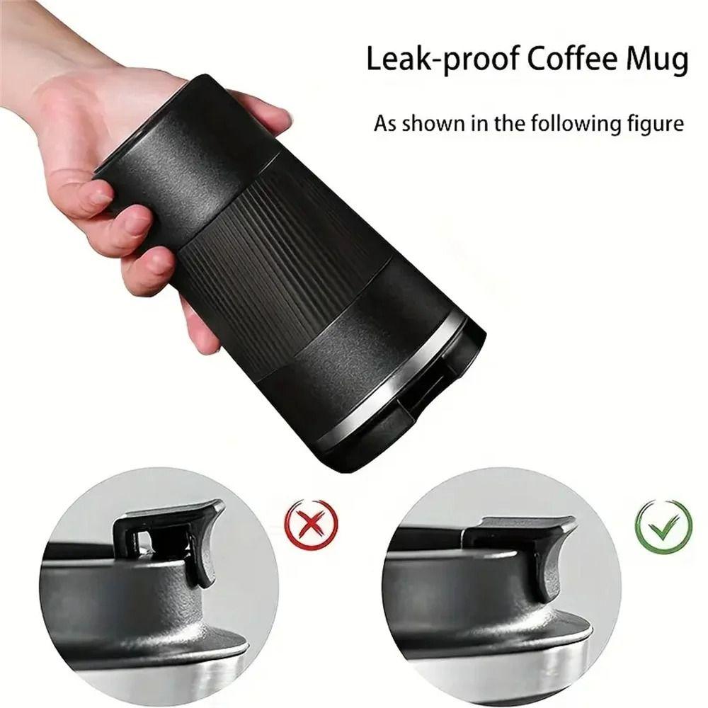 304 Stainless Steel Car Vacuum Flask Double-layer Leak-Proof Coffee Thermos 380ml/510ml Non-slip Case Insulated Cup Car Use