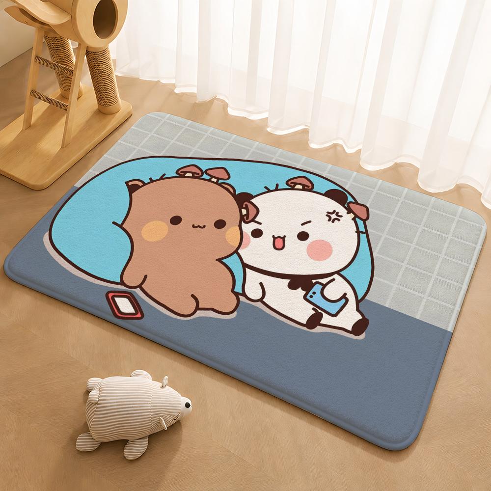 Kwai Anime Yier Bubu Floor Mat Floor Mat Soft Flannel Non-Slip Door Rug for Living Room