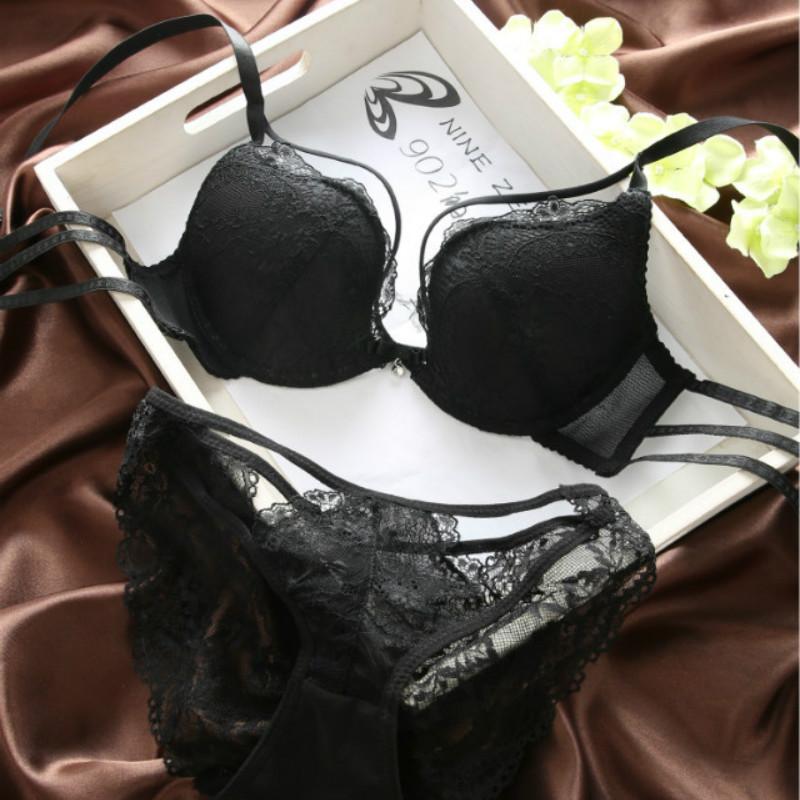 Adjustable Sexy Lace Gathering Underwear Comfortable Thin Cup Women Back Bra Set