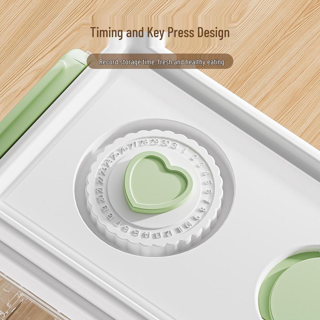 Narrow-Edge Food-Grade Multi-Layer Dumpling Storage Box with Non-Stick Bottom, Fresh-Keeping, Sealed for Refrigerator Side Door.