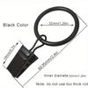 12/36/40 Stück Vorhangring mit Clip, Vorhangclip mit Ring, Aufhänger Vorhangring 33 mm/1,26 Zoll Bohrung, montierte Gardinenstange Vintage Schwarz