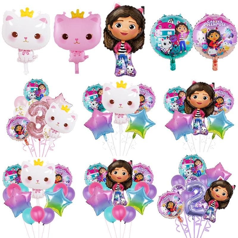Dollhouse Gabbys Balloons Kids Birthday Party Supplies Animal Decor Cat