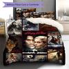 Movie Puzzle Pattern Bedding Quilt Set Quilt Cover Pillowcase Home Decoration Gift (1 * duvet cover + 2 * pillowcase, without core)