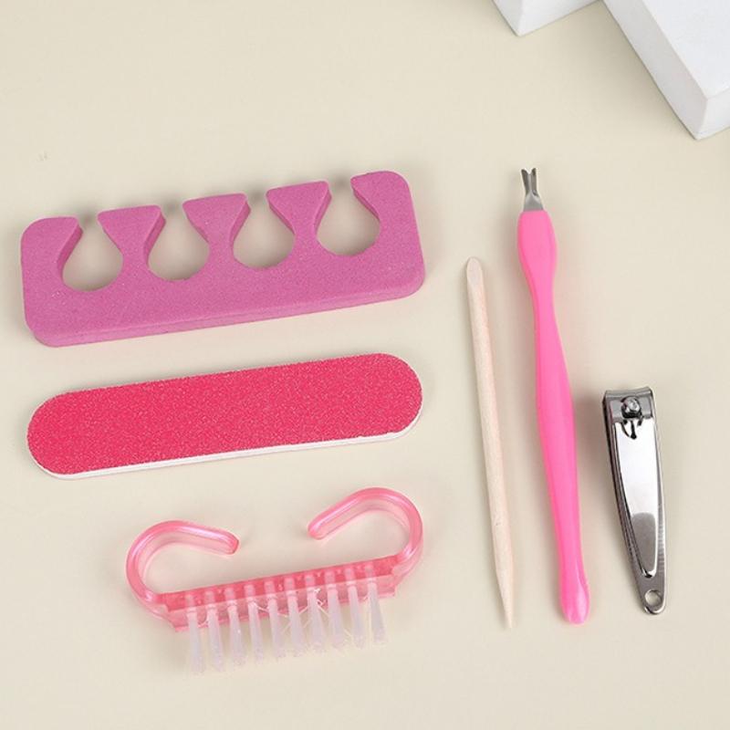 Nouveau Ensemble Portable de Limes et Polissoirs à Ongles Broshes à Ongles Bâtonnets en Bois Éponge pour Nail Art Bloc de Polissage Mini Kit de Manucure