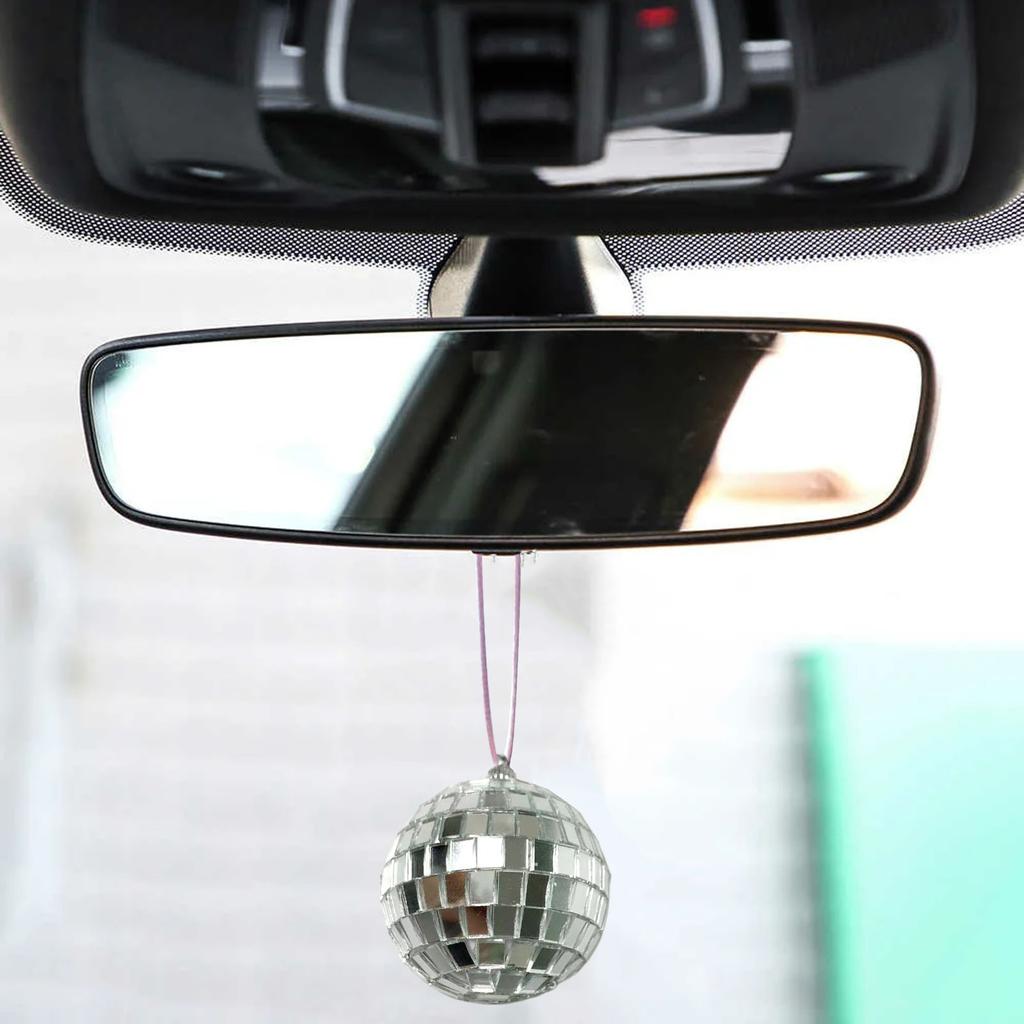 Disco Balls Car Rearview Mirror Pendant Durable Globe Ball Rhinestone Pendant for Home Party Supplies and Accessories