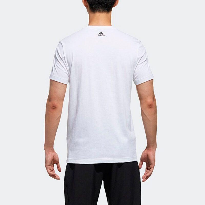 adidas T Shirts Men's White Crew Neck Moderate Straight Fit DX0641