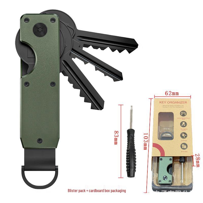Aluminum Alloy Compact Keychain Organizer - Holds 2-6 Keys, Multifunctional and Portable