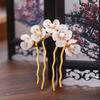 White Hair Claw Vintage Style Handmade Wrapped Flower Beads Delicate Headdress