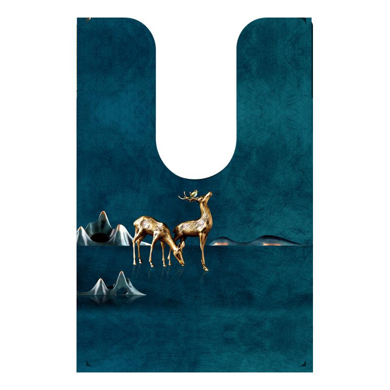 

Коврик для ног в форме буквы U, коврик для пола в ванную комнату, водонепроницаемый и грязеотталкивающий коврик из ПВХ, нескользящий коврик для туалета и ванной комнаты 45*50cm