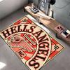 Hells Angels Logo with Skull and Wings Design. Non-slip rug suitable for living room and bedroom sofas.