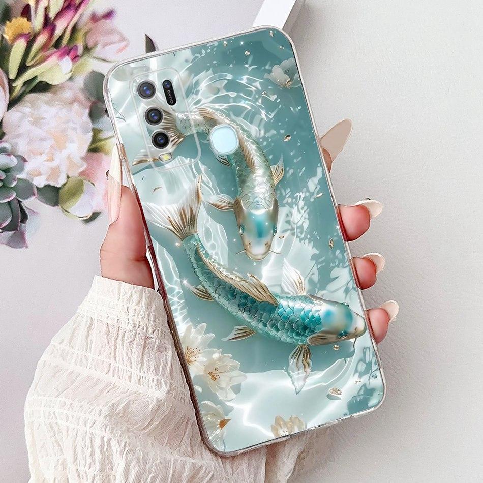 For Vivo Y50 Y30 Y30i 1935 1938 Cool Dragon Tiger Painted Phone Case For Vivo Y30 Y30i Y50 Soft Silicone TPU Cases