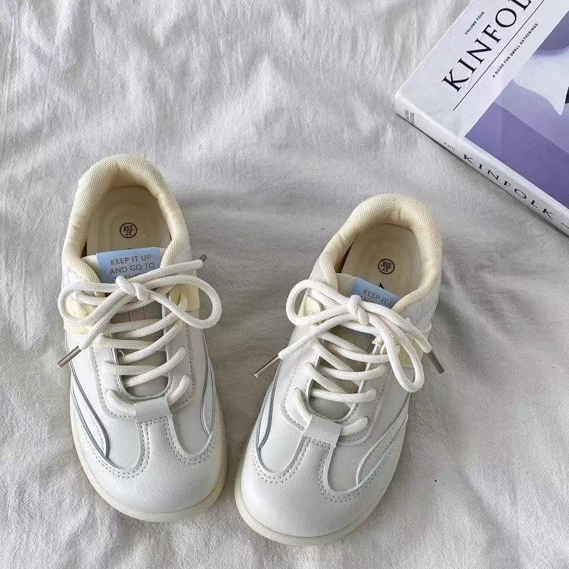 New Board Shoes Women's Versatile Summer Shoes Thick Baseplate Shoes Retro Style White Shoes