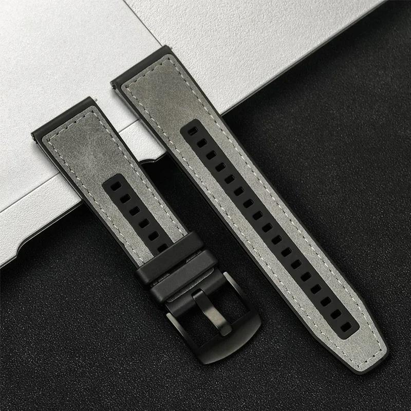 Leather Silicone Strap for Samsung Galaxy Watch 3 45mm Band 22mm Bracelet For Huawei Watch GT 2e/GT2/GT For Redmi 3 Lite Correa