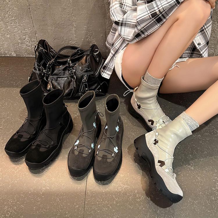 New comfortable design sense niche casual functional style ballet shoes platform Mary Jane women's shoes sports short boots