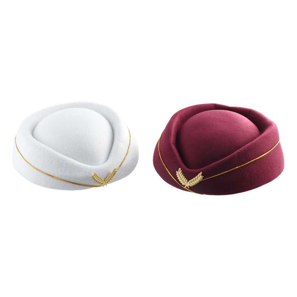 Band Performance Felt Beanie Hats Air Hostesses Hats Stewardess Berets Hat Airline Uniform Caps