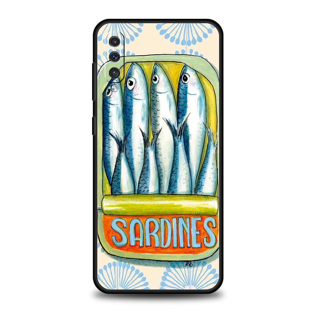 Sardines Canned Phone Case For Samsung A56 A36 A26 A24 A12 A14 A16 A50 A70 A20E A22 A30 A40 A34 A54 A42 A52 5G A04s A06 Cover