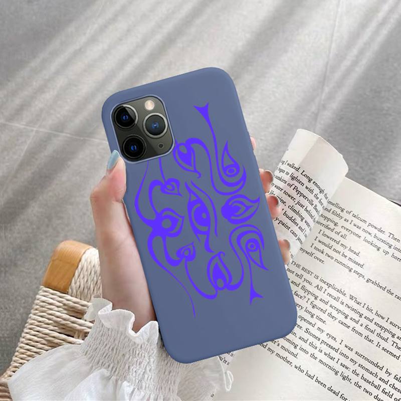 Eyes Art Phone Case for iPhone 11 12 13 Mini Pro Xs Max 8 7 6 6S Plus X XR Solid Candy Color Case