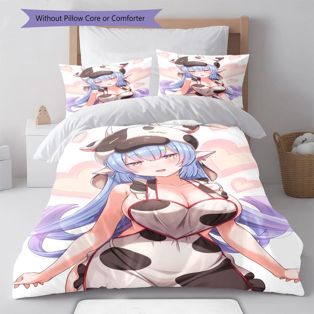 Anime-Muster Bettwäsche Steppbettdecke Set Bettbezug Kissenbezug Heimdekoration Geburtstagsgeschenk (1 Bettbezug + 2 Kissenbezüge, ohne Füllung)