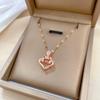 Water Drop Smart Light Luxury Temperament Gorgeous Full Diamond Necklace Female Versatile Collarbone Chain Titanium Steel Chain