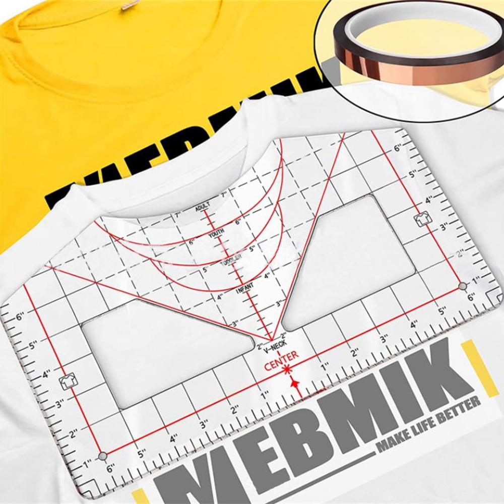 Measurement Ruler Clearly Multi Purpose Pvc Centering Tool T-shirt Alignment Ruler With Scale T-shirt Ruler Guide Durable