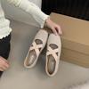 2025 Autumn and Winter New Round Head Inner Cross Word with Ballet Doudou Commuter Work Shallow Mouth Women's Single Shoes