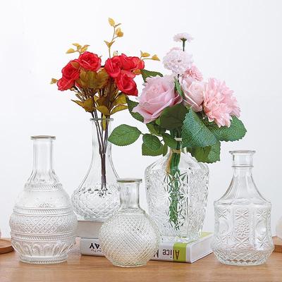 Nordic Retro Glass Vase: Creative Hydroponic Fresh Flower Decor for Home.