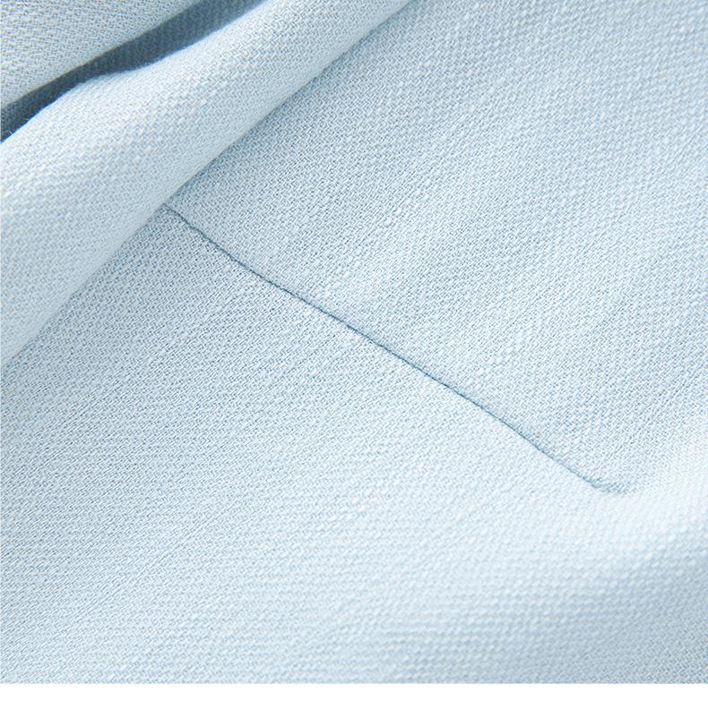 Diamond-Embellished Waist-Defining Linen Blend Dress - French Chic Women's Summer Style