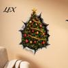 3D Holiday Wall Art Christmas Stickers, Decals for Living Room Bedroom And Party Decor Decor, Removable PVC Festive Home Entrance Classroom