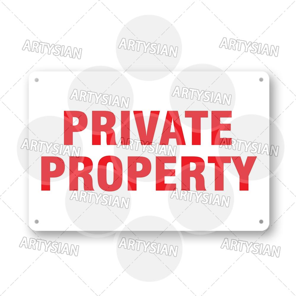 Private Property Waring Metal Sign No Trespassing Do Not Knock No Public Access Stop Boundary Line Private Restricted Road