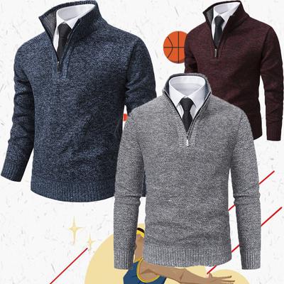 Men's Pullover Autumn and Winter Sweater Men Solid Color Knitwear Thicken Warm Casual Sweater