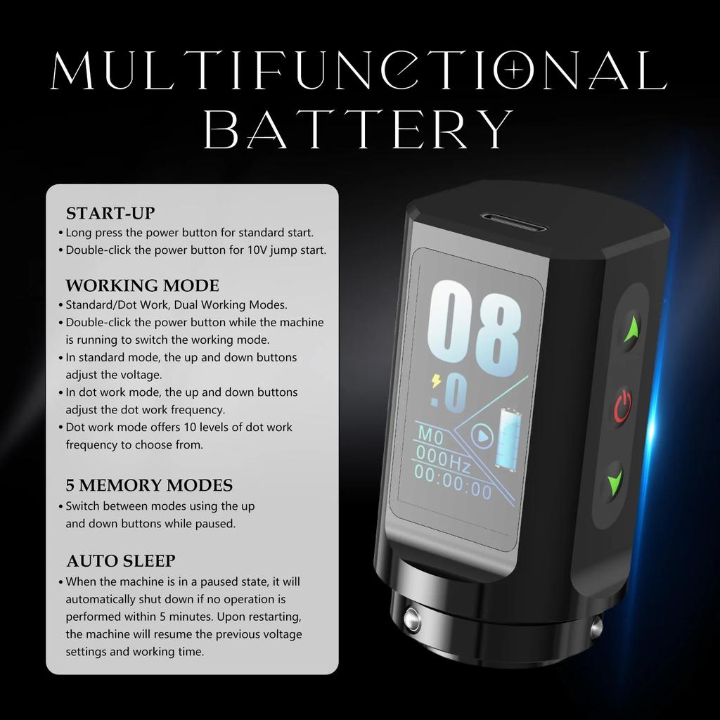 Wireless Tattoo Machine Pen 2.0-4.2mm Adjustable Stroke Coreless Motor For Dotwork Makeup Microplasty Pen For Tattoo