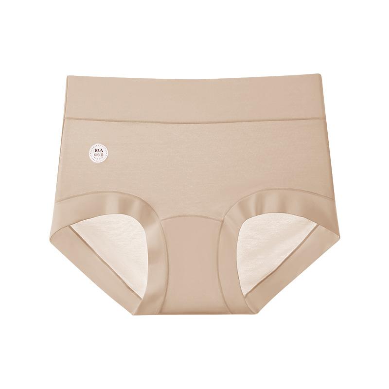 Large Size Female Spring and Autumn 10a Antibacterial Crotch Light Plastic No Trace High Waist Abdominal Lift Hip Briefs