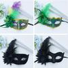 Flower Decoration Masquerade Mask Feathered Mask Halloween Mask Cosplay Party Eye Mask for Women Masquerade Halloween