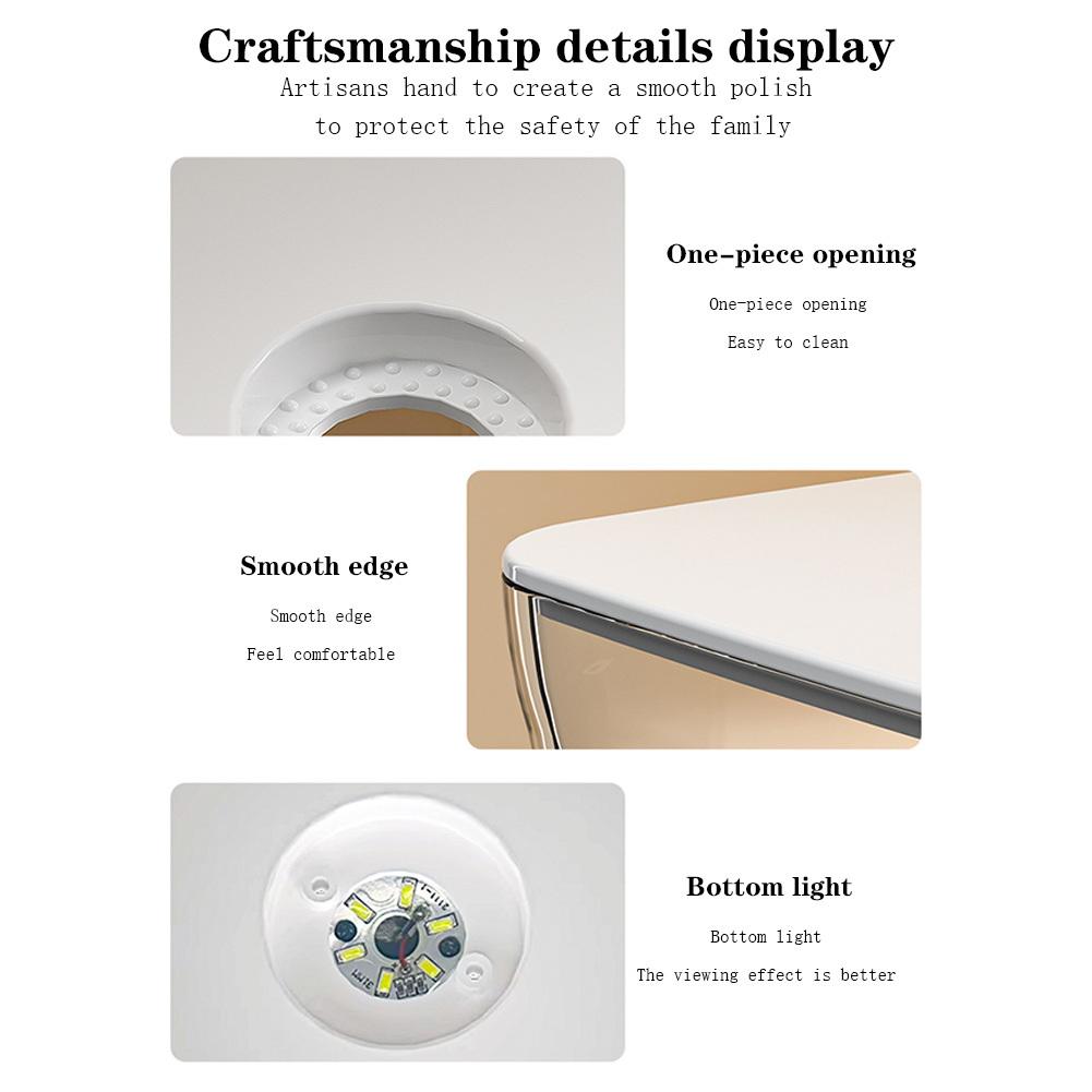 ABS Aquarium Fish Tank Mini Desktop Fish Tank With Built-in Bottom Light & Top Feeding Hole For Home Office Tabletop Decoration