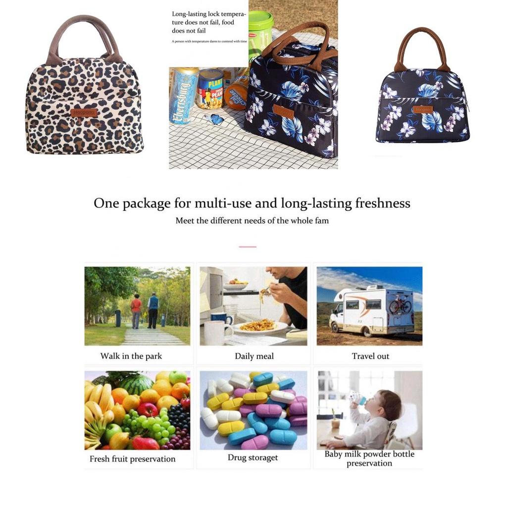 Portable High-capacity Oxford Cloth Lunch Bag Insulated Handbag For Students Professionals