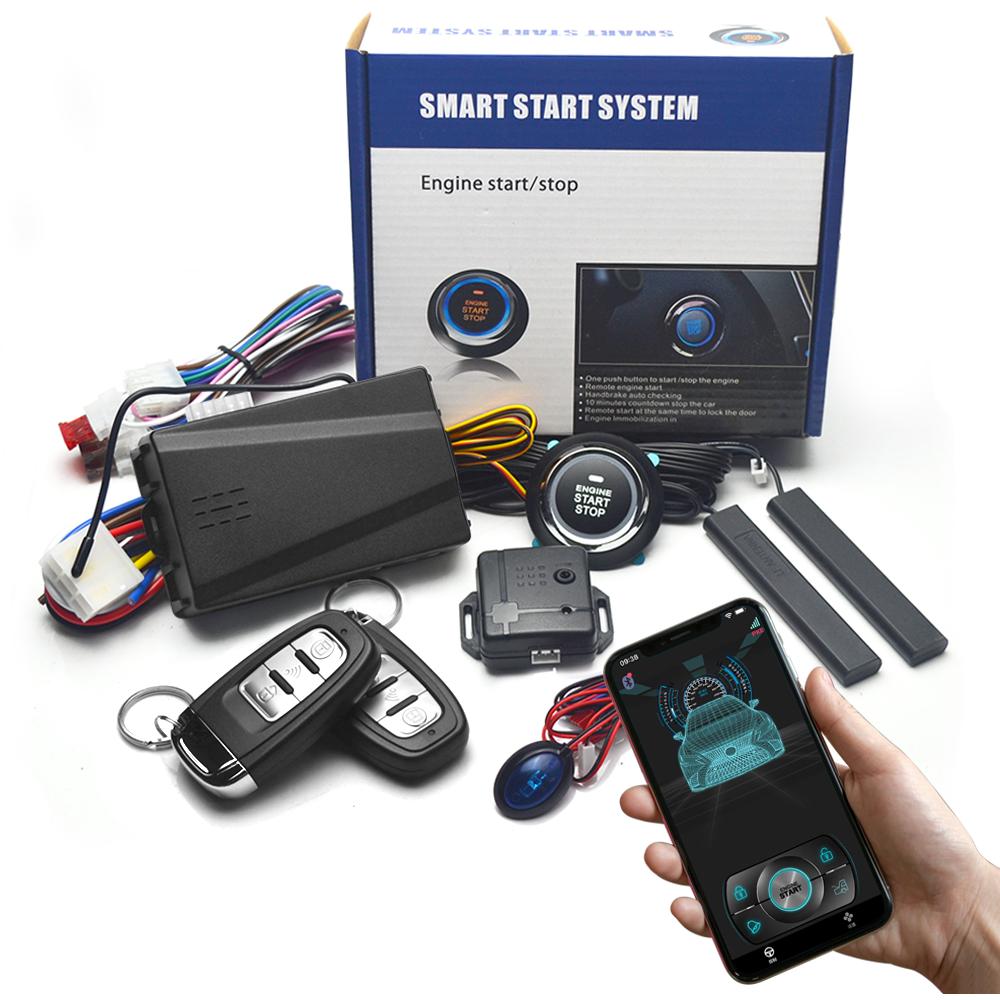 Remote Starter and Car Alarm Smart App Remote Start Stop System for Cars Engine Push Start System with Auto Ignition Button