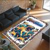 Pug Theme Crystal Velvet Floor Rug Personalized Custom Name Text Warm Carpet Home Decoration