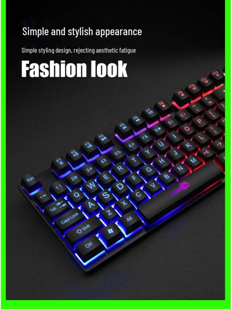 Redikai 832 USB Keyboard and Mouse Set - Luminous Gaming Kit with Colorful Backlight