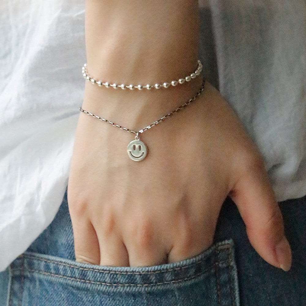J.Lauren 925 Silver 3mm Silver Ball Chain Bracelet B0958