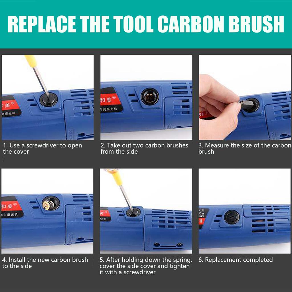 4 Stück Elektrischer Kohlebürstensatz Reparatur von Elektrowerkzeugen für Winkelschleifer und Bohrmaschinen Wartungszubehör für Schneidmaschinen