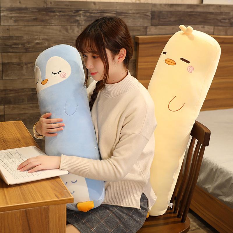 Dessin Animé Animal Dinosaure Cochon Lapin Ours Husky Canard Peluches Jouets Remplis Doux Long Oreiller de Sommeil Poupée Coussin Cadeau Filles