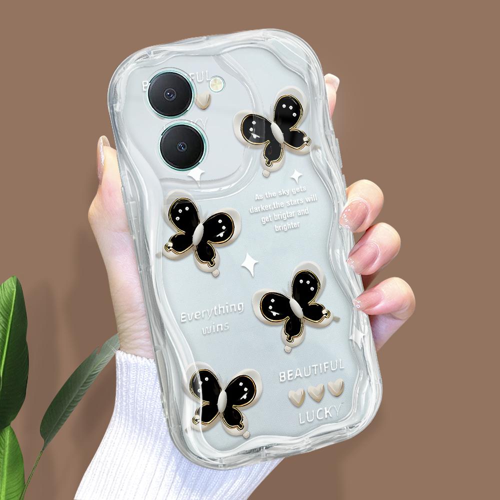 

Милый мультяшный узор, кремовая текстура, мягкий силиконовый чехол с волнистыми краями, чехол для телефона для Vivo Vivo V30E 5G прозрачный