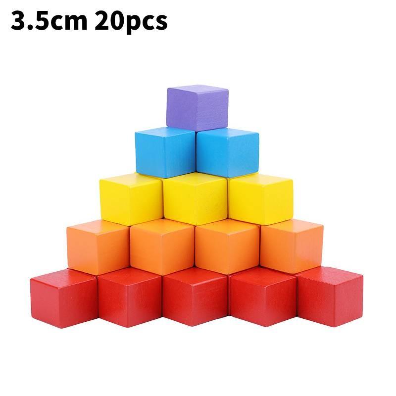 Dimensional Three Colourful Square Building Blocks Early Educational Kids Toys