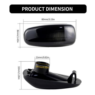 2x Side Marker Light Turn Signal Lamp Cover Without Bulb 2108200921 for Mercedes-Benz Vaneo W414 2002-2005 W638 96-03 W210 S210