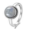 New Fashion 8x10 MM Oval Natural Moonstones Rings Women's  CopperJewelry Ring  High Quality Gifts Vintage Fine